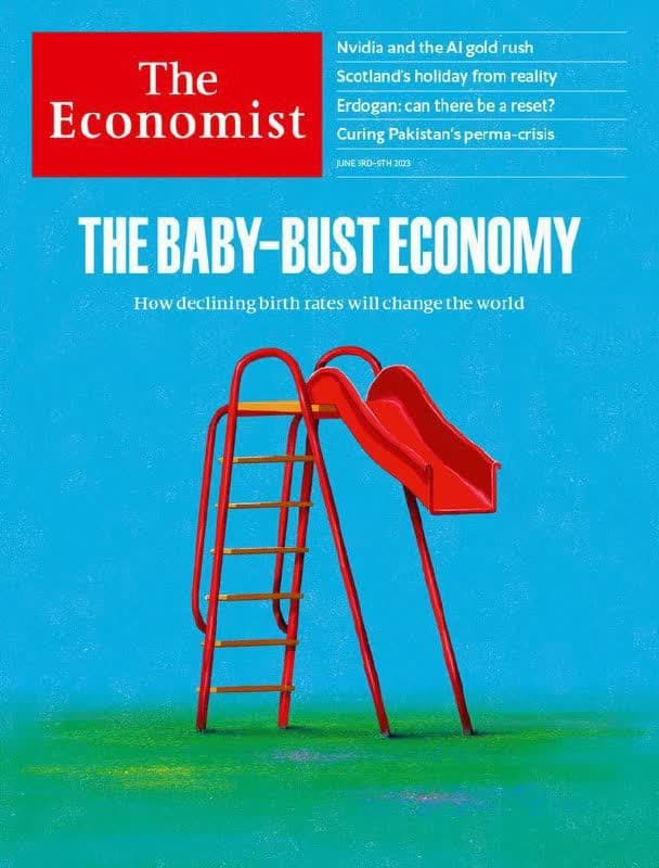 طرح جلد مجله اکونومیست درباره کاهش نرخ زاد و ولد!/ کاهش جمعیت،چگونه جهان را تغییر خواهد داد؟