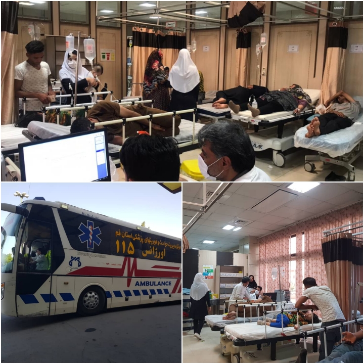 مسافران مسموم شده اتوبوس اتوبان قم_کاشان با حال مساعد از بیمارستان شهید بهشتی کاشان مرخص شدند